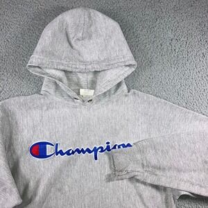 Vintage Champion Reverse Weave Hoodie Men Medium Embroidered Logo Grunge 90s Y2K